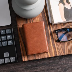 Caramel Brown- Smart Card Holder Leather Wallet