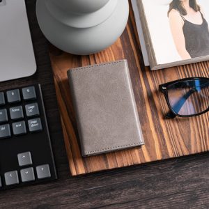 Olympus Grey - Smart Card Holder Leather Wallet