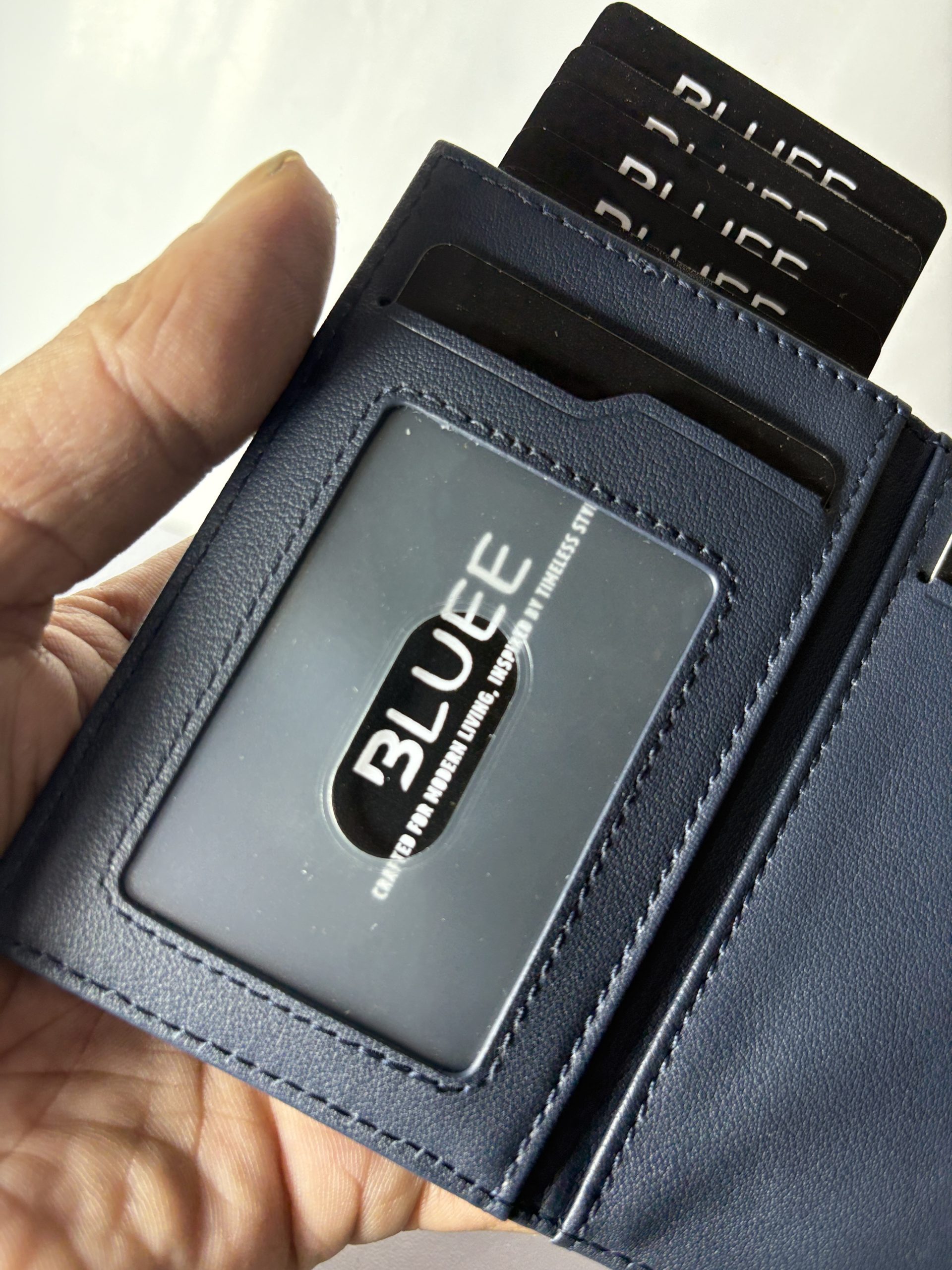 Full Grain Leather - Blue Wallet - Image 3